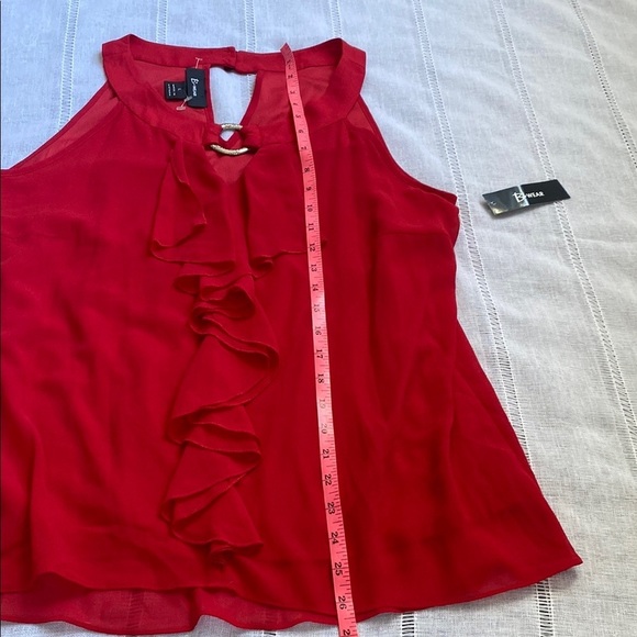 B Wear Y2K “Going Out” Red Ruffle Sleeveless Blouse. - Picture 7 of 13